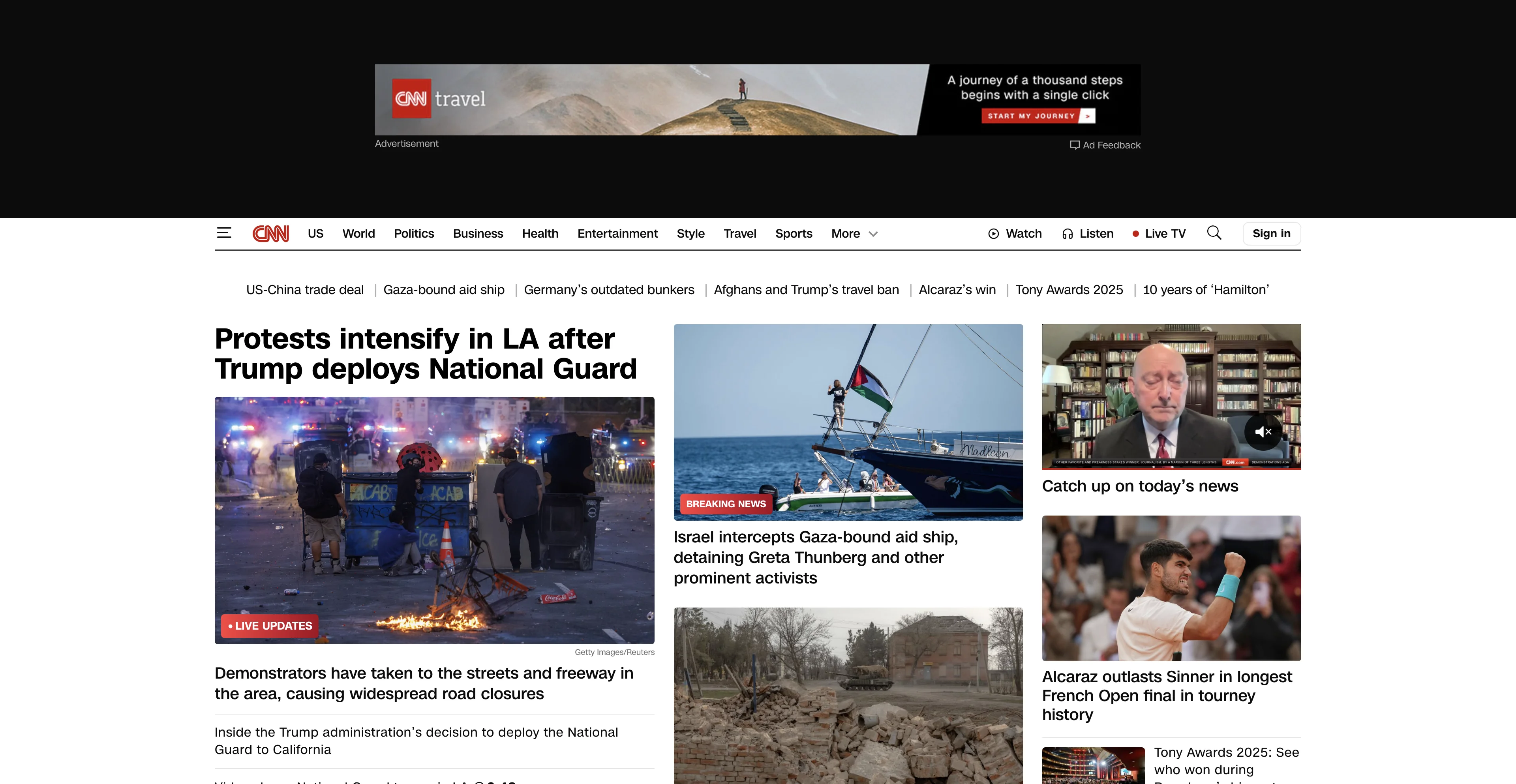 Screenshot of cnn.com