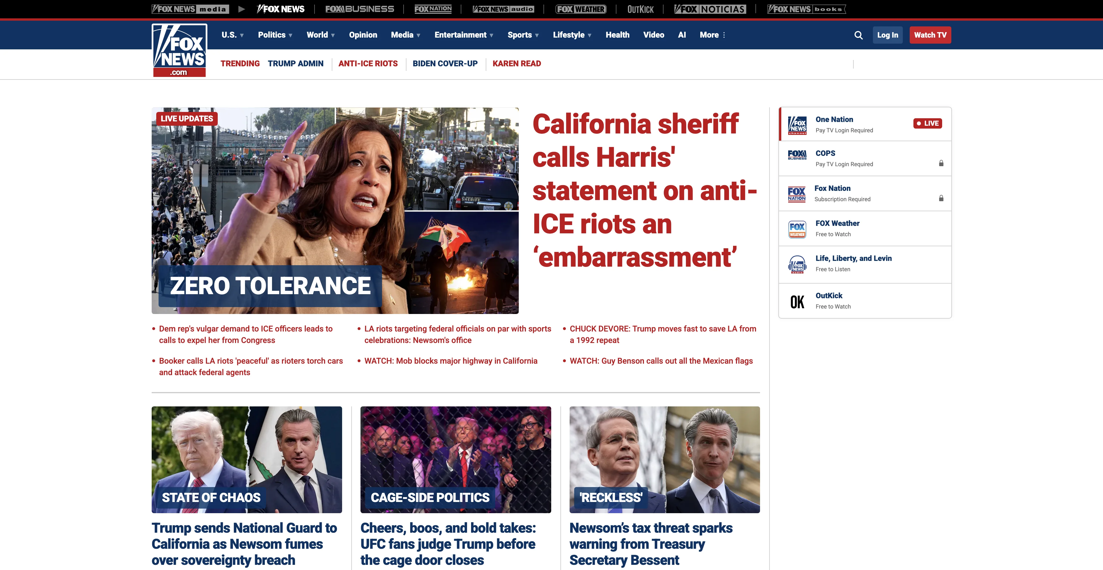 Screenshot of foxnews.com