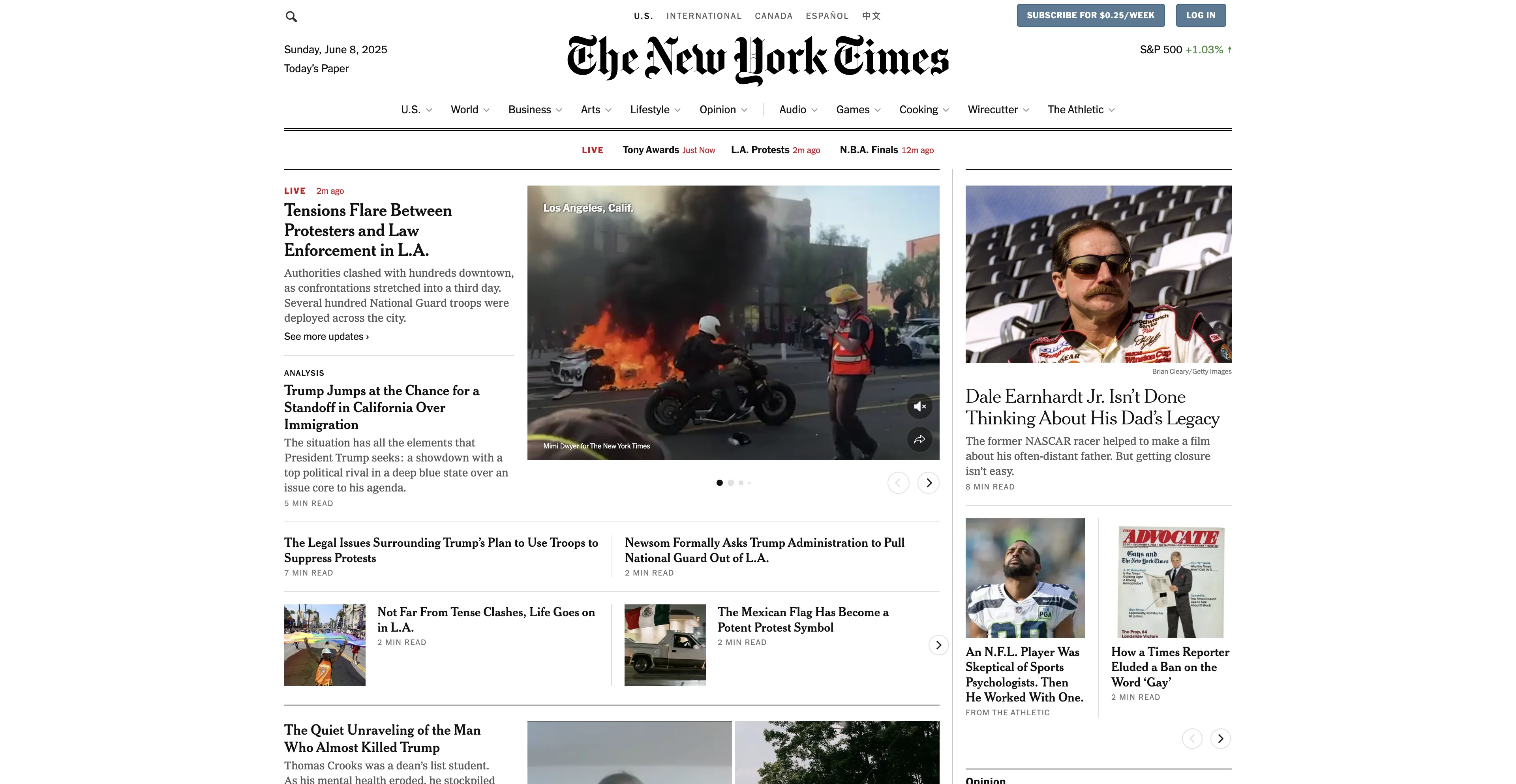 Screenshot of nytimes.com